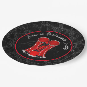 Flirty Red Corset  Paper Plate