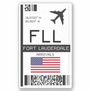 FLL Fort Lauderdale Boarding Pass - Florida Travel
