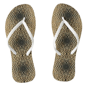 Fllip Flops - Centred Sunflower Seed Pattern Flip Flops