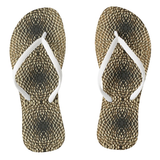 Fllip Flops - Centred Sunflower Seed Pattern Flip Flops (Footbed)