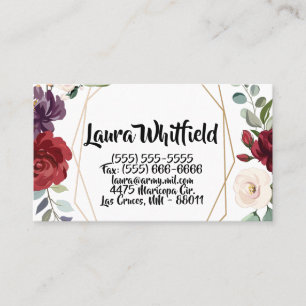 Flo géométrique carte de visite blanc Roses or