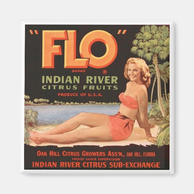 "Flo" Indian River Fruit Magnet (Front)