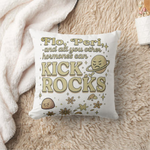 Flo & Peri Can Kick Rocks Throw Pillow
