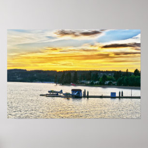 Float Airplanes on Lake Coeur d'Alene, Idaho Poster