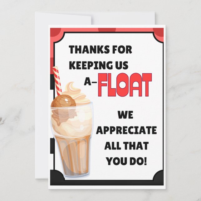 Float Ice Cream Thank You Card (Front)