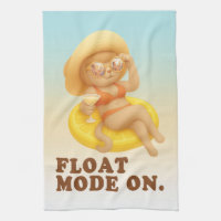 Float Mode On: Summer Cat Lemon Pool Party Art