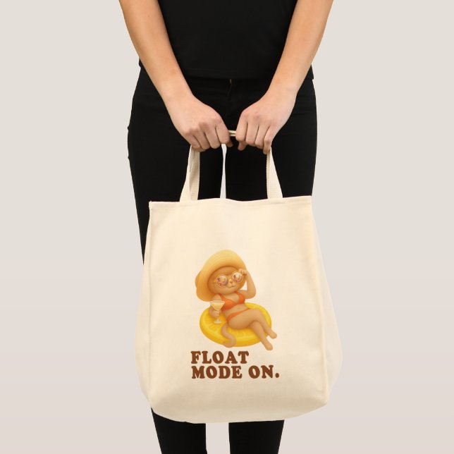 Float Mode On: Summer Cat Lemon Pool Party Art Tote Bag (Front (Product))