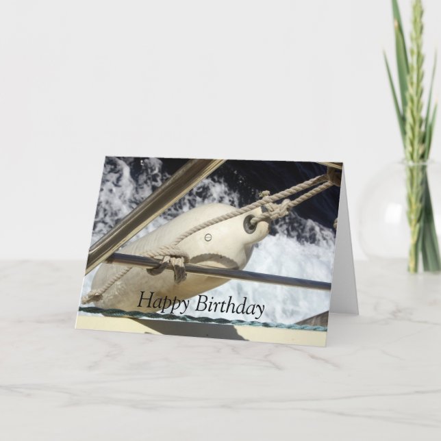 Float on a Boat at Sea Happy Birthday Card (Front)