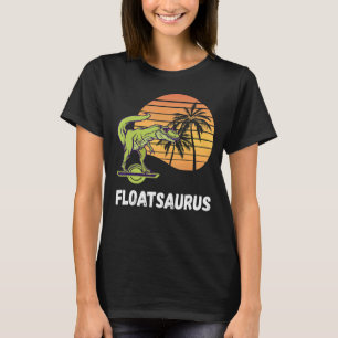 Float Rex Dino Retro Sunset Electric Skateboard On T-Shirt