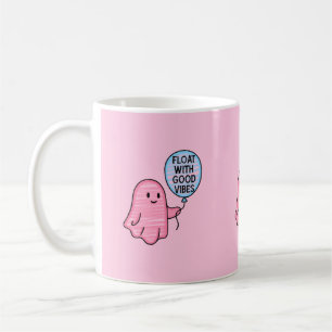 Float with good vibes cute boo design coffee mug