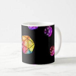 Floating 20 Sided Die Coffee Mug