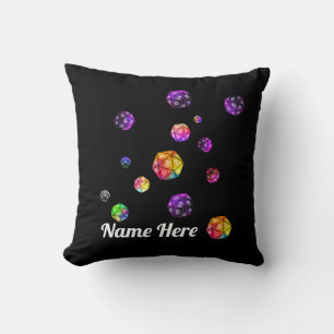 Floating 20 Sided Die Throw Pillow