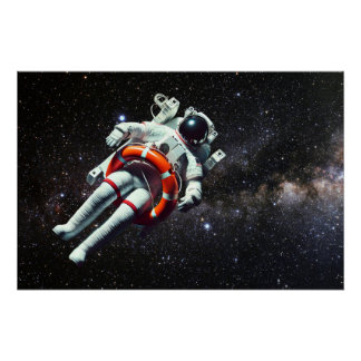 Floating Astronaut Poster