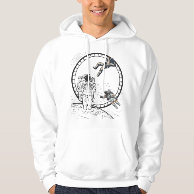 Floating Astronauts in Space– Cosmic Adventure Art Hoodie (Front)