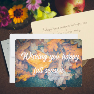 Floating autumn leaves card