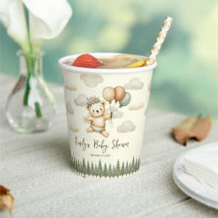 Floating Bear Adventures Baby Shower Paper Cups