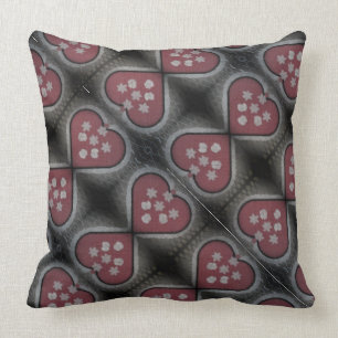 Floating Blossomed Hearts Throw Pillow