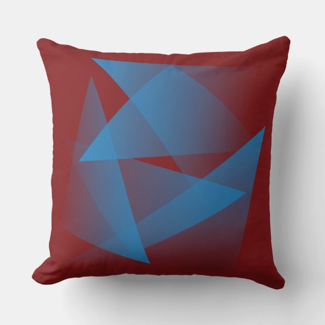 Floating blue fragments throw pillow (Front)