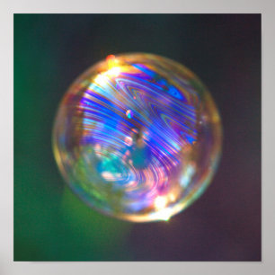 Floating Bubble Reflection Poster
