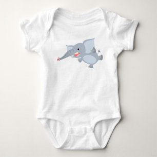 Floating Cartoon Elephant Baby Apparel Bodysuit