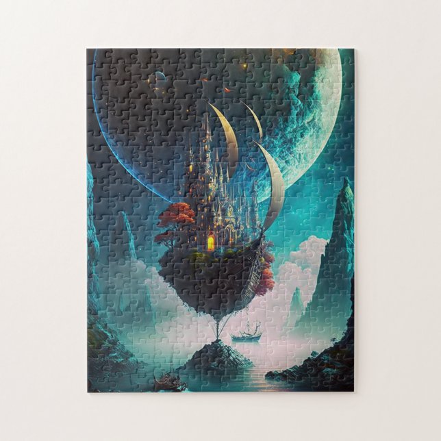 Floating Castle Ship Fantasy Art Jigsaw Puzzle (Vertical)
