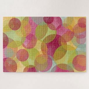 Floating Colourful Circles Abstract Digital Art Jigsaw Puzzle