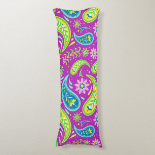 Floating Colourful Paisley Body Pillow