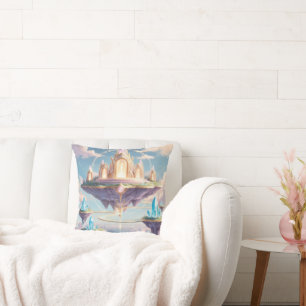 Floating Crystal Temple Pillow – Ethereal Fantasy 