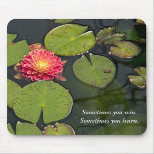 Floating dahlia in pond mouse pad