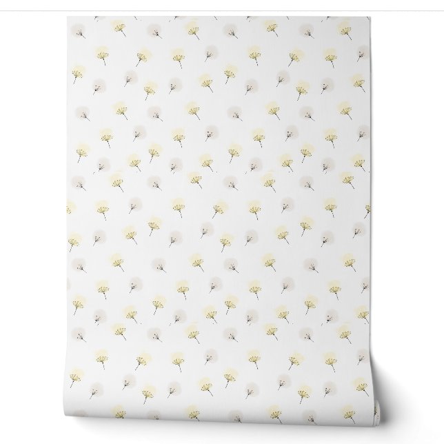 Floating Dandalions, Light Pastel Wallpaper (Unrolling)