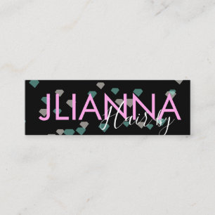Floating Diamond Makeup Salon Nails Eyelashes Mini Business Card