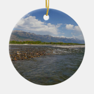 Floating Down the Snake River II Ceramic Ornament