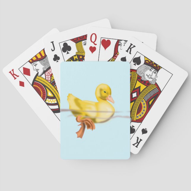 Floating Duckling Playing Cards - Custom Colours (Back)