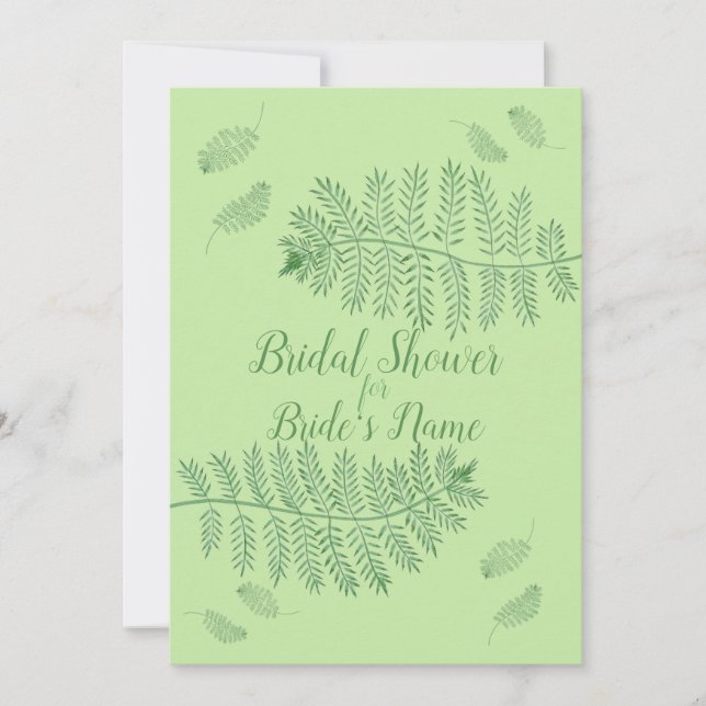 Floating Ferns Bridal Shower Invitations (Front)