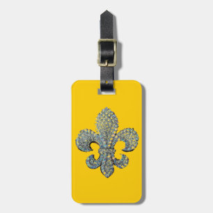 Floating Fleur de Lis print Luggage Tag