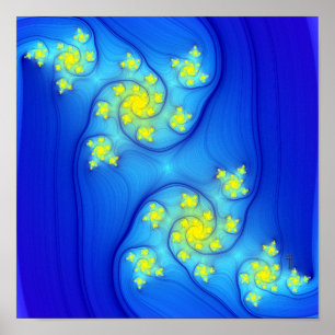 Floating Flow Lines (12" x 12") Art Print Poster