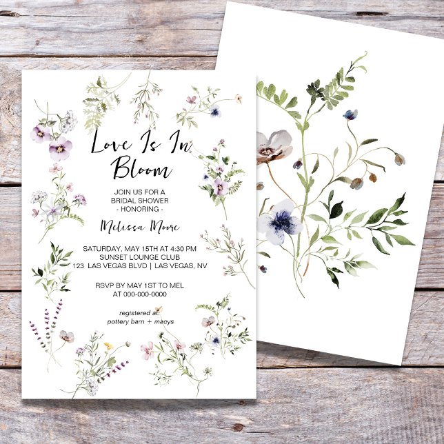 Floating Flower Blooms Bridal Shower Invitation (Creator Uploaded)