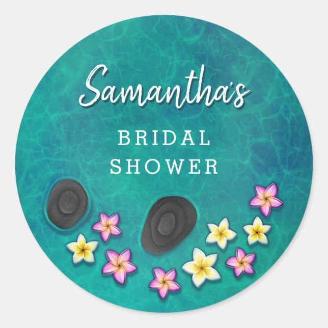 Floating Flowers Spa Party Stickers (Front)