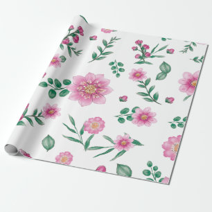 Floating Flowers Wrapping Paper