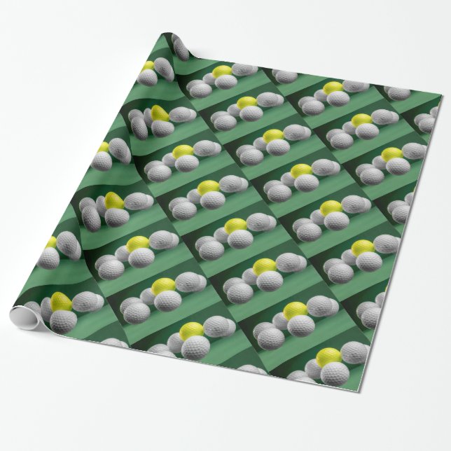 Floating Golf Balls Wrapping Paper (Unrolled)