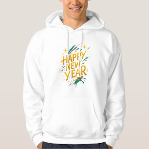 Floating Graffiti Elegance – New Year in Gold, Neo Hoodie