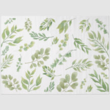 Floating Green Botanical Tissue Paper