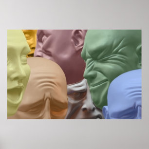 Floating Heads Poster Print