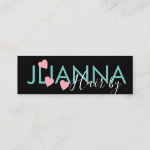 Floating Heart Makeup Salon Nails Eyelashes  Mini Business Card