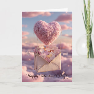 Floating Heart of Love Letters Design Postcard