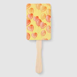 Floating Hearts & Dreams - Yellow & Orange  Hand Fan
