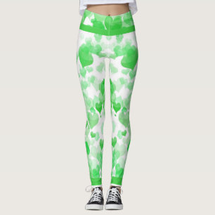 Floating hearts in green leggings