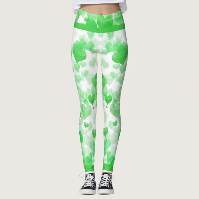 Floating hearts in green leggings (Front)