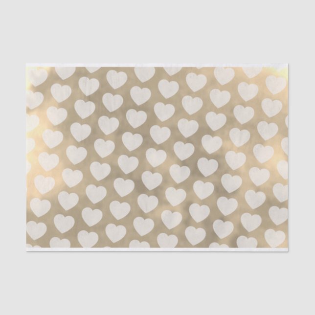 Floating Hearts on Golden Clouds Wedding Romantic  Tissue Paper (Front)