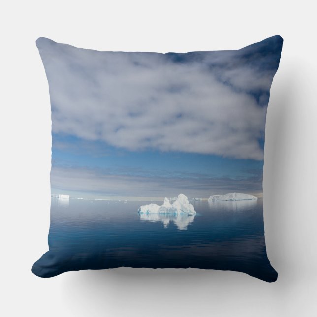 Floating ice in Antarctica Throw Pillow (Front)